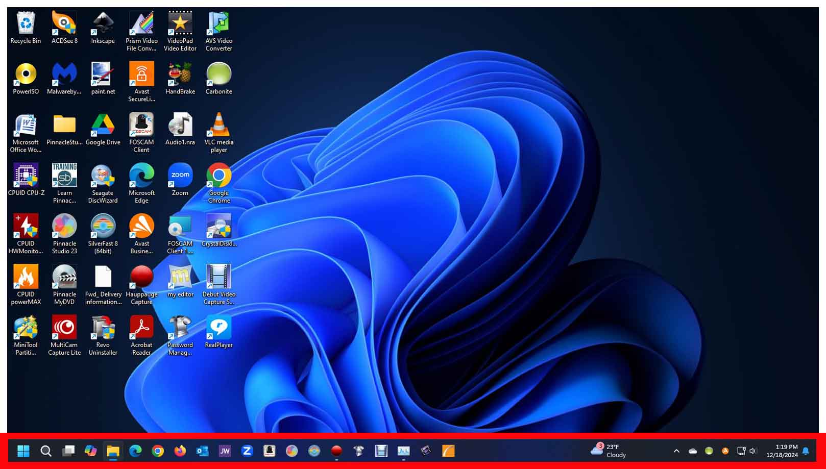 Example of the Taskbar