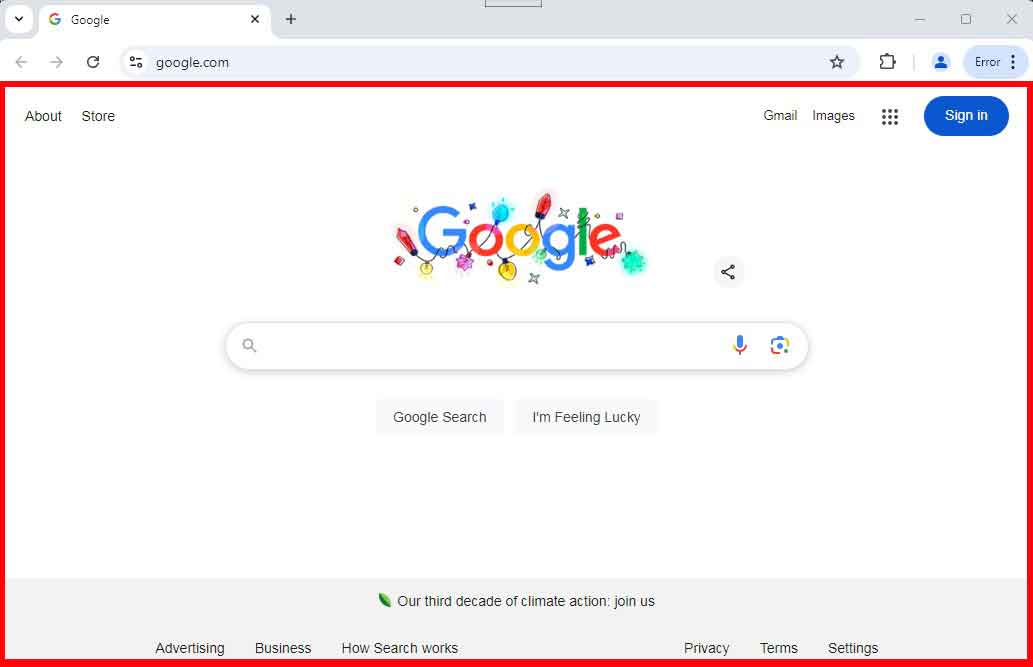 Example of the Address Bar In Chrome